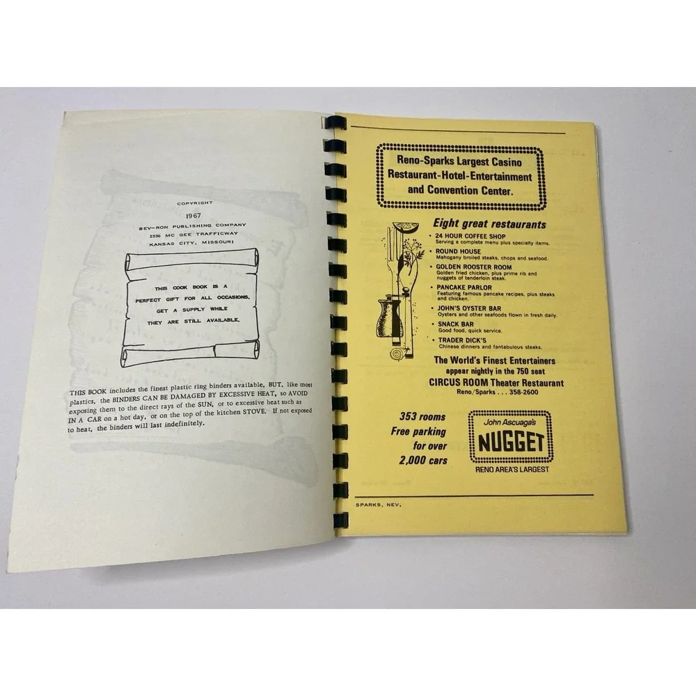 Sparks Nevada Feeders Digest Cookbook Immaculate‎ Conception Church 1967